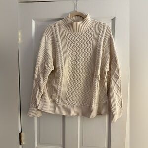 J.Crew Cable Knit Cream Sweater